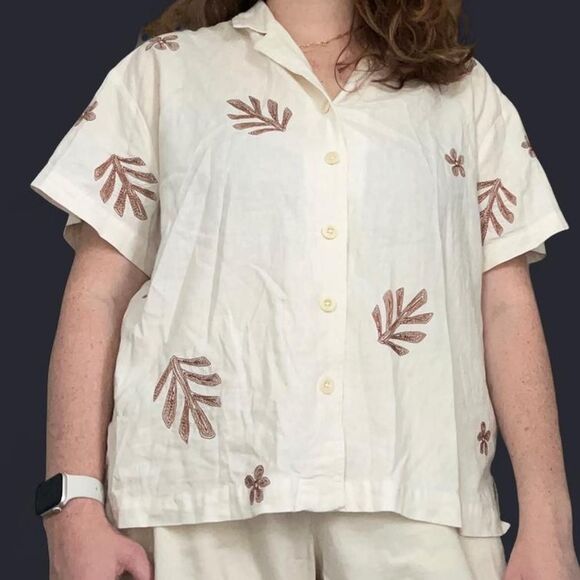 Madewell Linen Blend Button Down - Picture 2 of 8